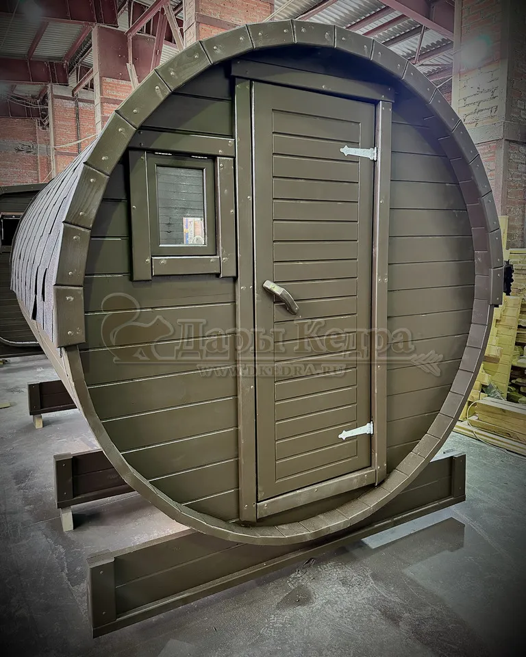 Баня-бочка круглая из кедра 3 метра