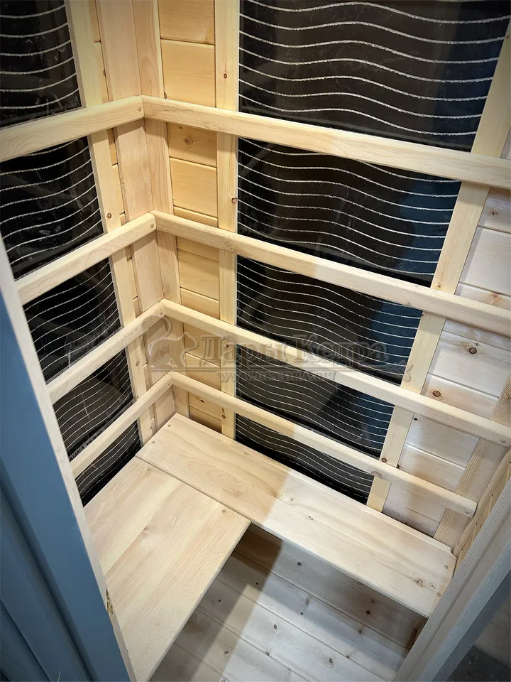 Одноместная угловая инфракрасная сауна кабина из кедра с карбоновыми излучателями